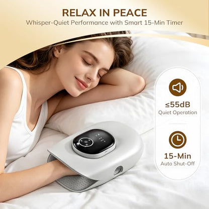 VARIPOWDER Hand Massager with Heat and Compression, Heated Stretching Hand Massager for Arthritis and Carpal Tunnel, Hand Wrist Massager Deep Palm Kneading Gift 4 Modes 5 Intensity