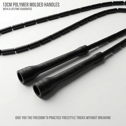 Pro-Grade Beaded Jump Rope for Beginners - color: Black