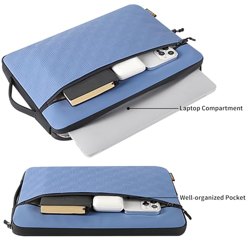 DOMISO 17.3 Inch Laptop Sleeve, Waterproof Shockproof Case with Handle, Fits HP Omen/Dell Inspiron/Acer Predator/LG Gram 17" Notebooks, Blue - color: Blue, size: 17-17.3 inch