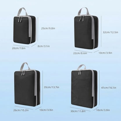 Compression Packing Cubes 4 Set Expandable Luggage Organizer for Travel Essentials - color: Green