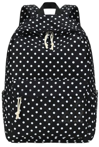Bluboon School Backpack for Teen Girls Women Laptop Backpack College Bookbags Middle School Travel Work Commuter Back Pack (Black Podka dot) - color: Black Podka Dot