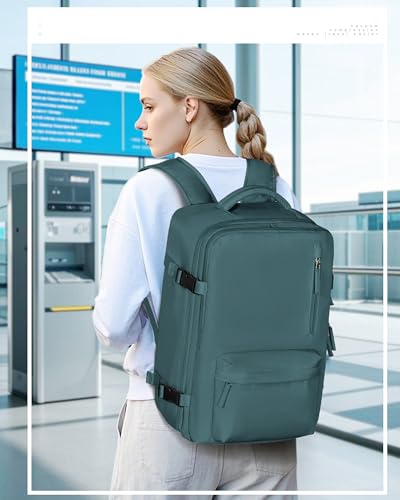 VECAVE Travel Backpack,Carry On Backpack for Women,Airline Flight Approved Waterproof 14 Inch Laptop Backpack with Shoe Compartment Casual Daypack Backpacks PeacockBlue - color: E-peacockblue, size: Small