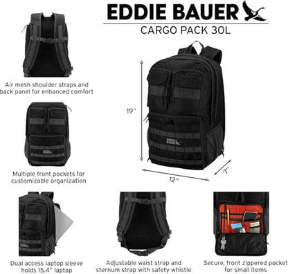 Eddie Bauer Cargo Tactical Backpack | Adventure | Heavy Duty | Outdoor | Water Resistant | 600D Polyester - Antique Bronze - color: Antique Bronze