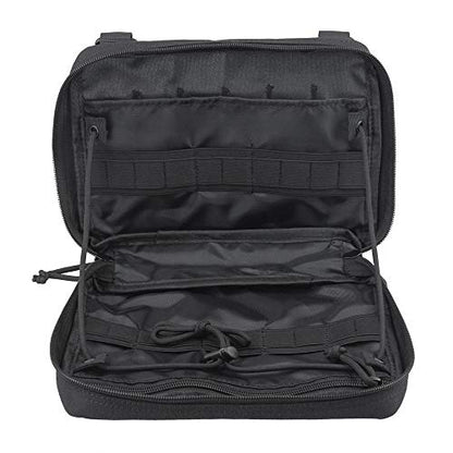 WYNEX Tactical Admin Molle Pouch, Medical EDC EMT Utility Bag Shell Design Attachment Pouches 1000D Nylon Hiking Belt Bags - color: Black