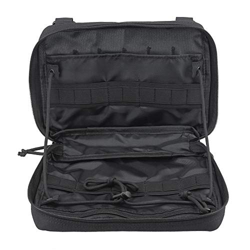 WYNEX Tactical Admin Molle Pouch, Medical EDC EMT Utility Bag Shell Design Attachment Pouches 1000D Nylon Hiking Belt Bags - color: Black