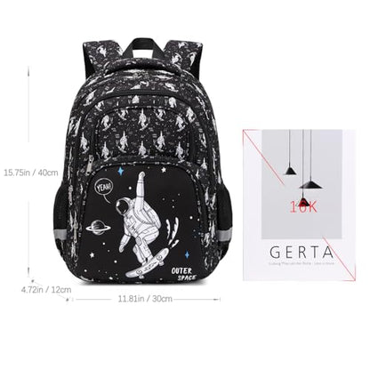 abshoo Cute Astronaut Kids School Backpack For Boys Elementary Kindergarten School Bag (Astronaut Black) - color: Astronaut Black