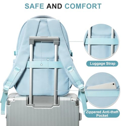 Preppy Middle School Backpack for Teens Girls Boys Waterproof Backpack with Lots of Pockets College Back pack for Women Men Cute School Bag for Students（Blue） - color: A3-blue