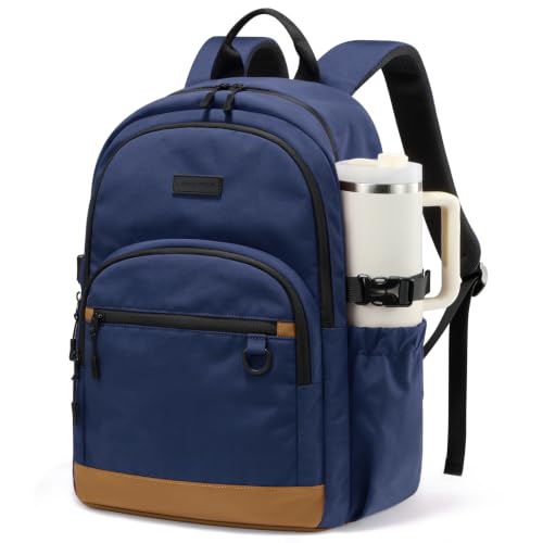 LOVEVOOK Travel Laptop Backpack, Waterproof Carry On Backpack for Women Men, 17.3 Inch Computer Bag, Large College School Bookbag with Luggage Sleeve, Chest Strap & Water Bottle Pocket - color: Navy Blue-a-l, size: 17.3 Inch