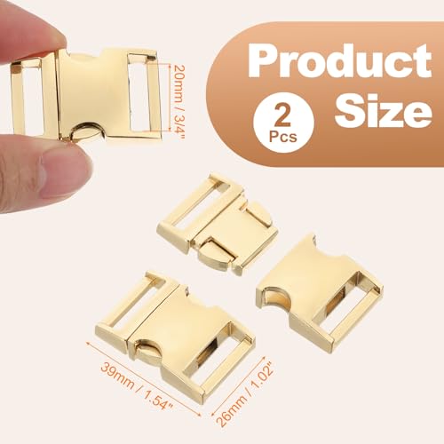 PATIKIL Quick Side Release Buckle, Metal Buckles Replacement No Sewing Snaps Clips Clasps - color: Golden, size: 1 Inch