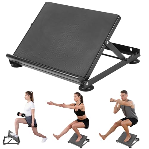 Steel Slant Board Calf Stretcher, 600 Lbs 5-Level Adjustable Incline Board Squat Wedge Achilles Ankle Stretcher Non-Slip Surface for Squat, Fitness, Physical Therapy