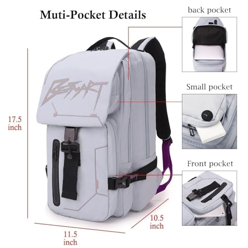 BESMART Hiking Outdoor Travel Backpack with Design, Water-Resistant Laptop Daypack Book Bag with Multi-Layer for Men & Woman (Light Grayish Blue) - color: Light Grayish Blue