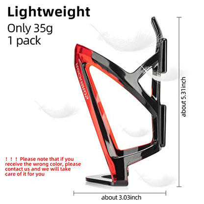 ROCKBROS Bike Water Bottle Holder Ultra-Light Bicycle Bottle Cages with Screws Tool, Universal Bike Cup Holder Rack for Road MTB Bikes - color: Red-Black, size: Standard