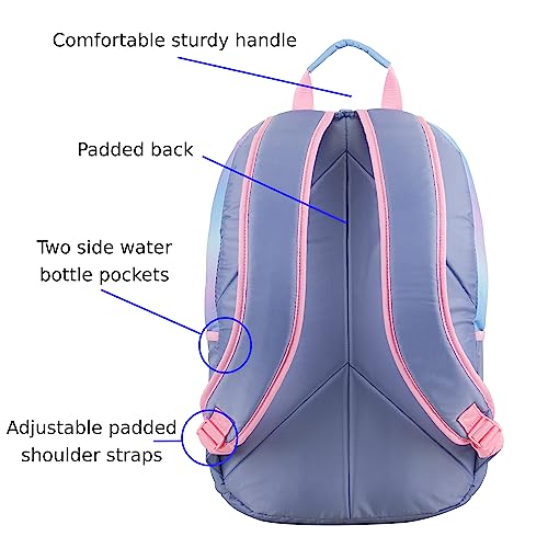 FUEL Lunch Backpack Set Teens Student Water Resistant Bookbag Bag Soft Reusable Insulated Cooler Lunch Box Thermal Travel Office Lunch Bag, Cotton Candy Ombre - color: Pink Ombre