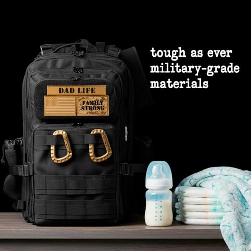 Dad Diaper Bag for Men with Dad Life Patches, Changing Pad
