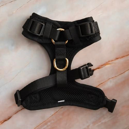 Premium No-Pull Dog Harness Soft Neoprene & Breathable Mesh Vest with Front & Back Clip D-Rings Adjustable Lightweight Walking Harness for Puppies, Small & Medium Dogs (Black Boucle, M) - color: Black Boucle, size: M: Neck=15.4-20.1''/Chest=18.1-24.4''