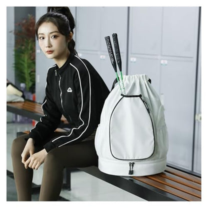 Multifunctional sports bag, backpack, independent shoe compartment, can hold basketball, badminton and tennis(Orange) - color: Orange