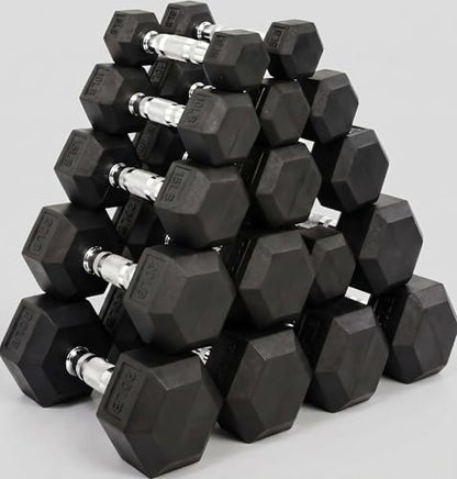 5-550 lb Rubber Hex Dumbbell Set, Heavy-Duty Free Weights for Home Gym Strength Training, Muscle Building & Full Body Workouts, No Rack Included - size: 450 lb