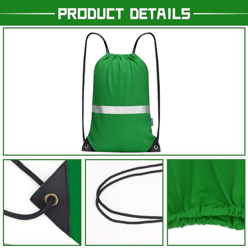 AYKRM Customized Green Drawstring Backpack Bag work Sackpack logo - color: Green-logo