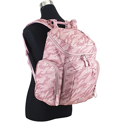 BODHI Baby Tech Top Loader Diaper Bag Backpack with removable changing pad, Unisex, for Moms and Dads - Pink Camo - color: Pink
