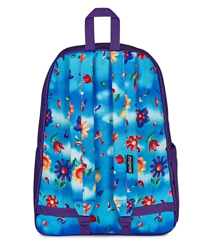 JanSport SuperBreak Plus Backpack with Padded 15-inch Laptop Sleeve and Integrated Bottle Pocket - Spacious and Durable Daypack for Work and Travel, Daydream Contrast Purple/Blue/Purple/Mul - color: Daydream Contrast Purple/Blue/Purple/Mul