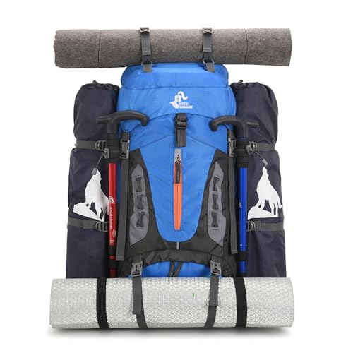 Bseash 60L Hiking Camping Backpack with Rain Cover, Waterproof Large Capacity Outdoor Sport Travel Daypack Climbing Touring (Black) - color: Black