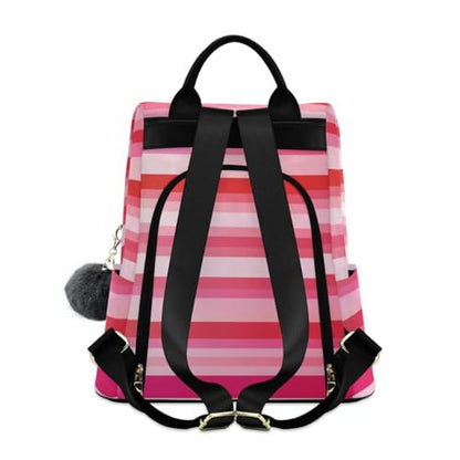 ALAZA Pink Red Striped Trips Hiking Camping Rucksack Pack for Women - color: multicolor 11