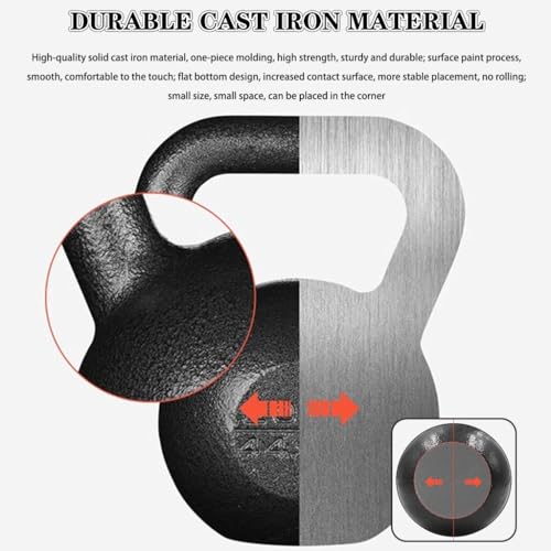 Kettlebell Weights Gym Solid Cast Iron Kettle Bells, Men's Strength Training Dumbbell, Push-ups/Swings/Rowing, Weight Loss Equipment(24kg)