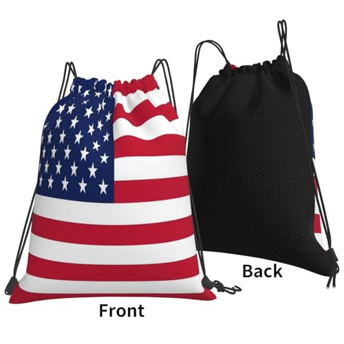 American Flag Drawstring Bag Sport Gym Backpack Beach Travel Sack Draw String Yoga Bag For Men Women - color: American Flag
