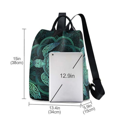ALAZA Sea Turtlelotuses Mandala Boho Outdoor Backpack Bags for Woman Ladies - color: Multi 9
