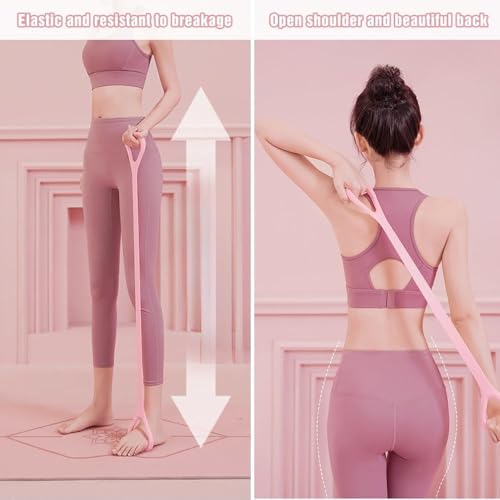 2-Pack Figure 8 Resistance Band, Silicone Resistance Bands with Handles, 20 LB for Yoga & Arm Workouts - color: Gray*Purple