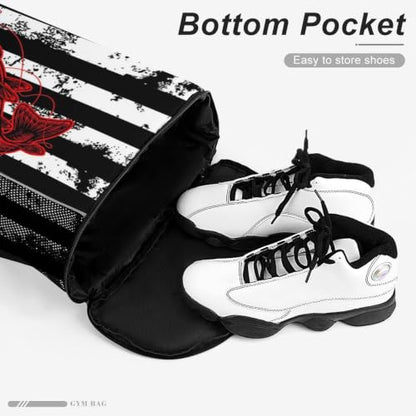 Fish Flag Drawstring Backpack Gym Bag With Shoe Compartment String Bag Sport Beach Swimming Sackpack For Women Men - color: Fish Flag