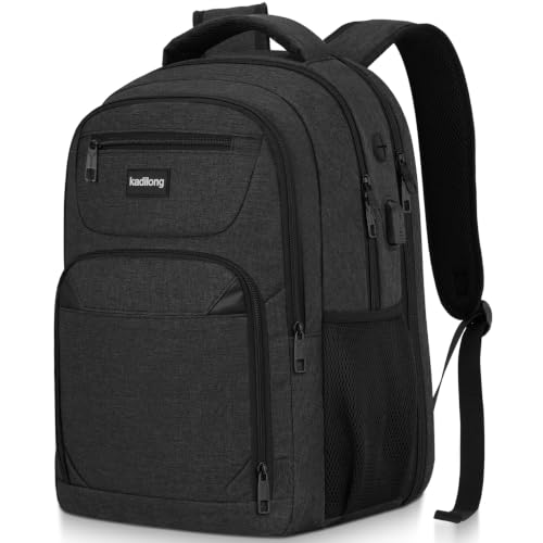 kadilong Laptop Backpack for Men, School Bookbag Gift for Teens Boys Student High School,College Computer Bag Business Anti Theft Sturdy Back Pack with USB Charger Fits 15.6 Inch Notebook, Black - color: Black, size: 15,6 inch