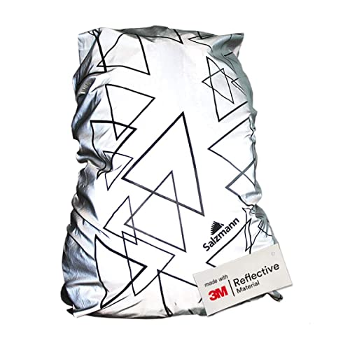 Salzmann Reflective Backpack Cover | Waterproof Hi-Vis | Silver | Made with 3M Scotchlite | High Visibility, Weatherproof Cover | For Cycling & Outdoor Activities - size: Silver Triangle (XL)
