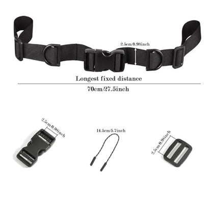 1 Pack Backpack Chest Straps,with 1 Quick Release Buckle,2 Slide Clips 5 Zipper pulls-Black US224