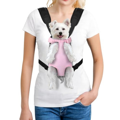 YUDODO Pet Dog Carrier Backpack Adjustable Dog Front Carrier, Legs Out Easy-Fit Dog Travel Backpack Carrier for Hiking Camping for Small Medium Dogs Cats and Rabbits (Small, Pink) - color: Pink