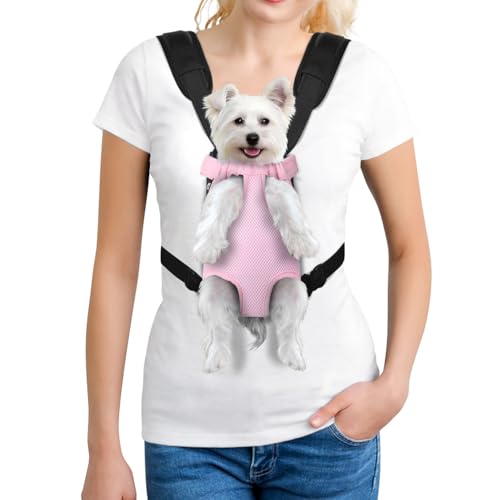 YUDODO Pet Dog Carrier Backpack Adjustable Dog Front Carrier, Legs Out Easy-Fit Dog Travel Backpack Carrier for Hiking Camping for Small Medium Dogs Cats and Rabbits (Small, Pink) - color: Pink