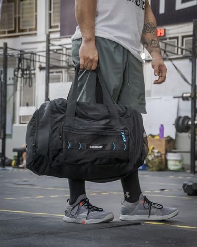 BAGSMART 4-IN-1 Gym Bag for Women Men, TSA Lightweight Duffle Bag for Travel with Shoe Compartment & Wet Pocket, 22L/30L/38L Tactical Backpack with 40oz Water Bottle Holder - color: L-Black