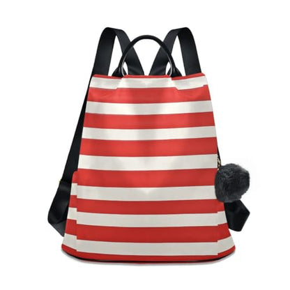 ALAZA Red and White Stripes Trips Hiking Camping Rucksack Pack for Women - color: multicolor 14