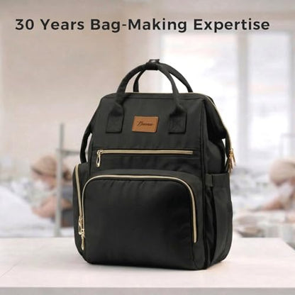 Large Diaper Bag for Mom: 27 Liters with Changing pad - Insulated Lightweight Travel Backpack for Organizing Baby Boy & Girl Essentials - Black - color: Black