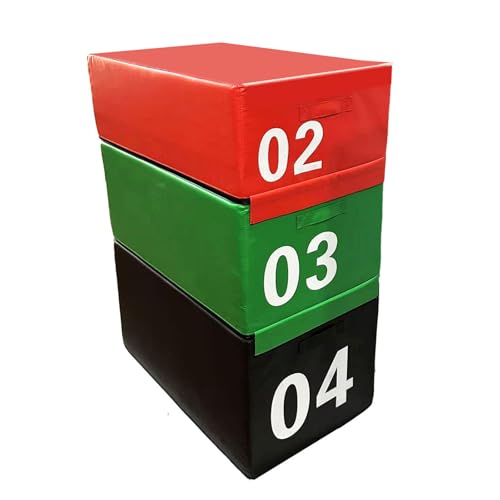 Plyometric Jumping Box Set,4-1 Height-adjustable Soft Foam Stackable Exercise Fitness Gym Plyo Boxes | Premium Stackable Plyo Training Box For Child Home & Commerci(Size:90x55x120cm（35.4x21.6x47.2in）) - size: 90x55x120cm（35.4x21.6x47.2in）