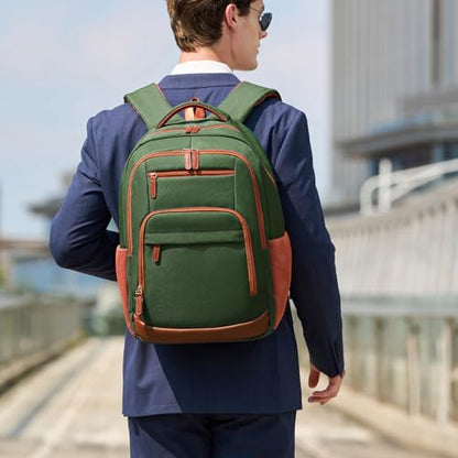 BOVIP Travel Backpack For Men Women,40L Carry On Backpack Flight Approved,TSA Personal Item Travel Bag Fits 17 Inch Laptop,Business Weekender Overnight Daypack Green - color: Green
