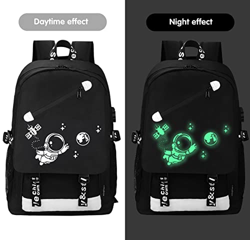 MCWTH School Backpacks for Teen Boys, Luminous School Bag Bookbags for Kids (Astronaut) - color: Astronaut