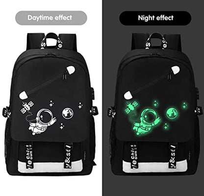 MCWTH School Backpacks for Teen Boys, Luminous School Bag Bookbags for Kids (Astronaut) - color: Astronaut
