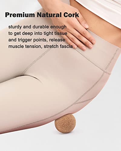 KITWILD Cork Massage Ball - High Density Fine Particles for Deep Tissue Muscle Massage, Myofascial Release, and Yoga Therapy - 2.5 Inch Lightweight Lacrosse Ball - style: 1 Pack (2.5'')