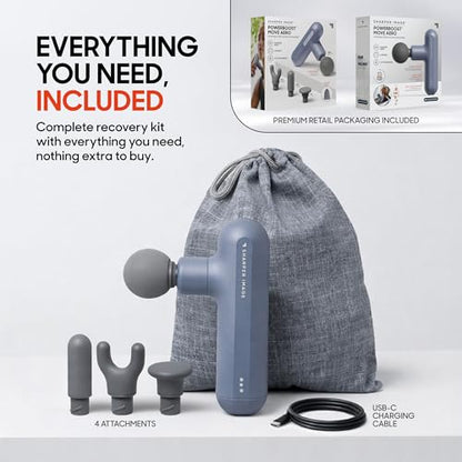 Sharper Image Powerboost Move Aero [New 2026 Version] Mini Deep Tissue Percussion Massage Gun| Muscle Recovery & Pain Relief Massage Tool| Full Body Back & Shoulder Massager| Travel Gift for Men Women - color: Periwinkle