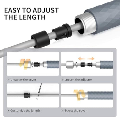 PROIRON Jump Rope Double Weighted Skipping Rope（1LB）360° Swivel Ball Bearings Tangle-Free Double Fat Burning with Aluminum Handle Heavy Jump Rope for Endurance Weight Lose Crossfit MMA Cardio & Workouts - color: gray
