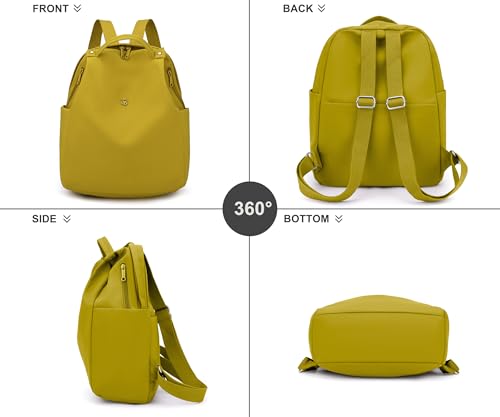 Mini Nylon Women Backpacks,Small Ladies backpacks Casual Lightweight Shopping Travel Daypack (Earthy yellow) - color: Earthy Yellow