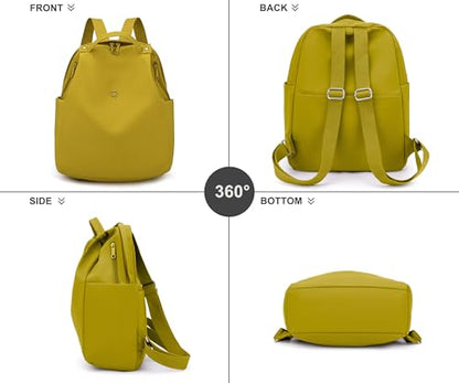 Mini Nylon Women Backpacks,Small Ladies backpacks Casual Lightweight Shopping Travel Daypack (Earthy yellow) - color: Earthy Yellow