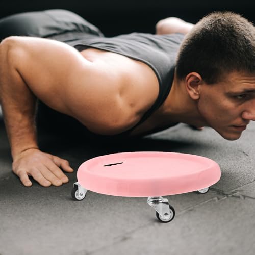 Ab Roller Wheel with Silent Smooth Rolling Core Muscle Trainer and Pink Exercise Discs for Abdominal Workout at Home, Fitness Floor Sliders for Men and Women