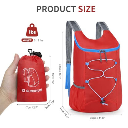 20L Small Hiking Backpack Lightweight Packable Daypack Red - color: Red